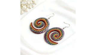 New Design Painting Wood Earrings by Balinese Artisans